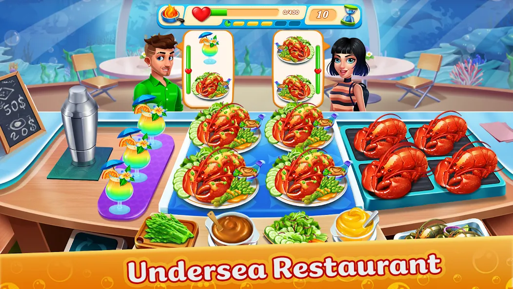 Cooking Aquarium - A Star Chef [MOD: много денег и алмазов] последняя версия — скриншот 2