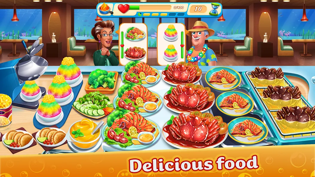 Cooking Aquarium - A Star Chef [MOD: много денег и алмазов] последняя версия — скриншот 3