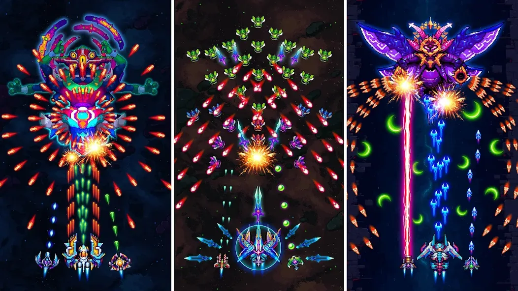 Скачать Galaxiga Arcade Shooting Game [MOD: безлимитные монеты и все корабли] на телефон — скриншот 5