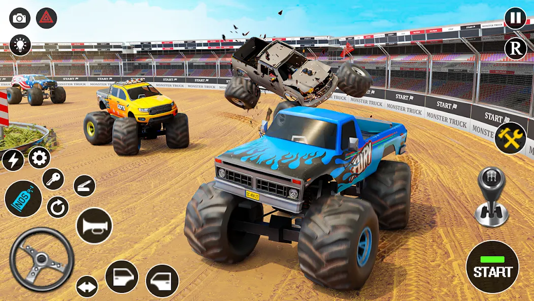 Fearless US Monster Truck Game [MOD: безлимитные деньги и все машины] на Андроид — скриншот 1