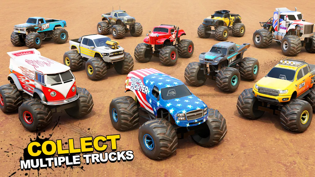 Fearless US Monster Truck Game [MOD: безлимитные деньги и все машины] на Андроид — скриншот 2