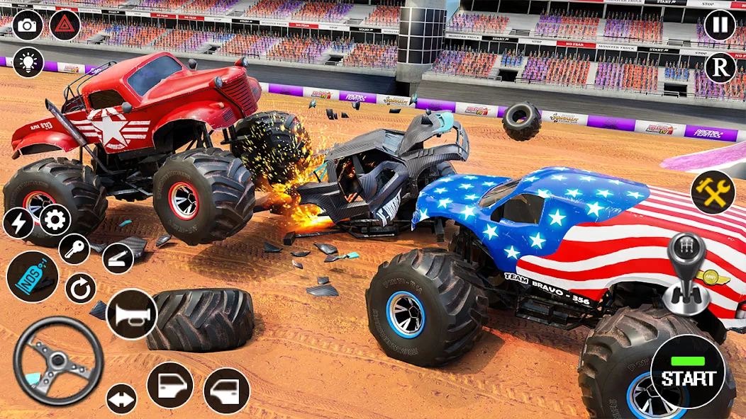 Fearless US Monster Truck Game [MOD: безлимитные деньги и все машины] на Андроид — скриншот 4