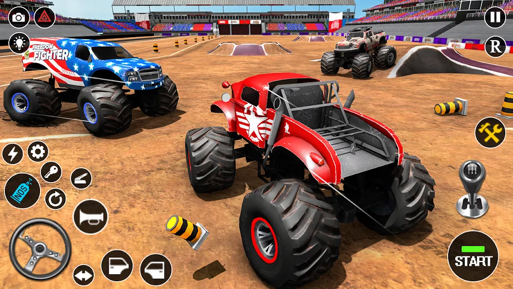 Fearless US Monster Truck Game [MOD: безлимитные деньги и все машины] на Андроид — скриншот 5