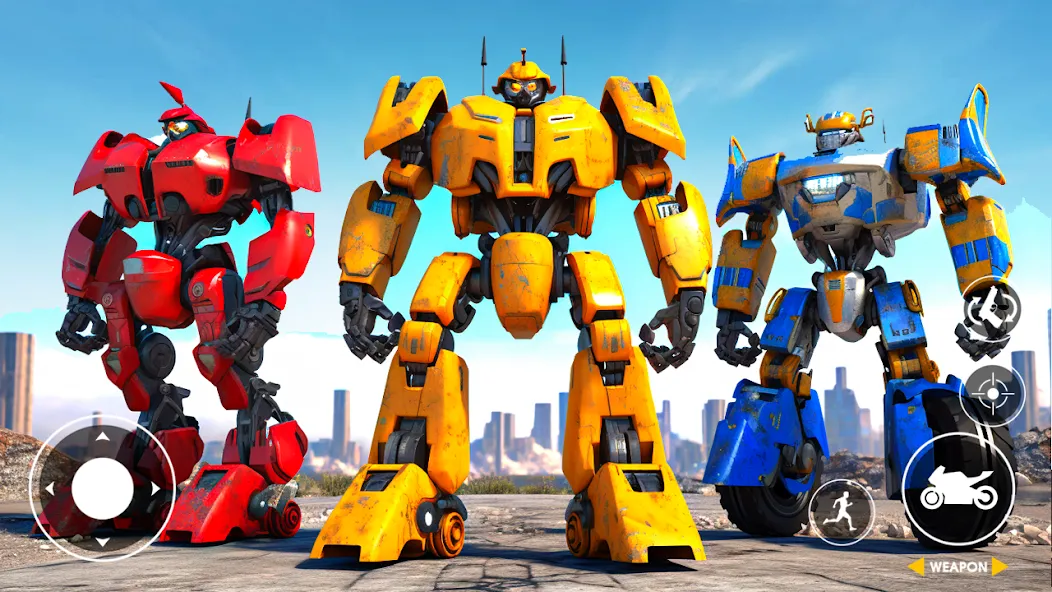 Скачать Real Robot Bike Transform Game [MOD: безлимитные деньги и все роботы] на телефон — скриншот 2