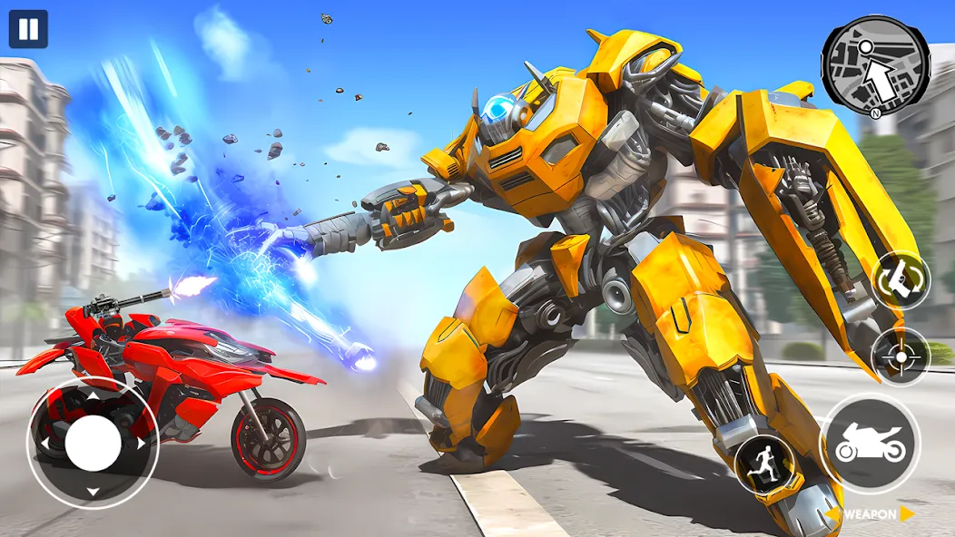 Скачать Real Robot Bike Transform Game [MOD: безлимитные деньги и все роботы] на телефон — скриншот 4