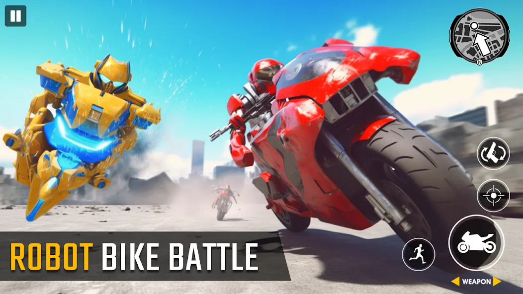 Скачать Real Robot Bike Transform Game [MOD: безлимитные деньги и все роботы] на телефон — скриншот 5