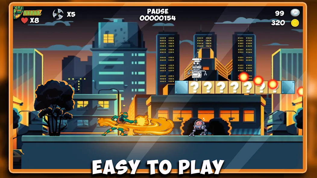 The turtle adventur ninja hero [MOD: без рекламы и открыты все уровни] на Андроид — скриншот 2