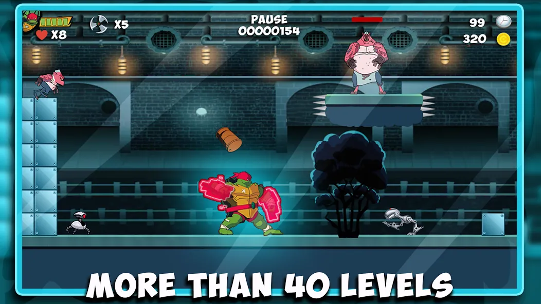The turtle adventur ninja hero [MOD: без рекламы и открыты все уровни] на Андроид — скриншот 3