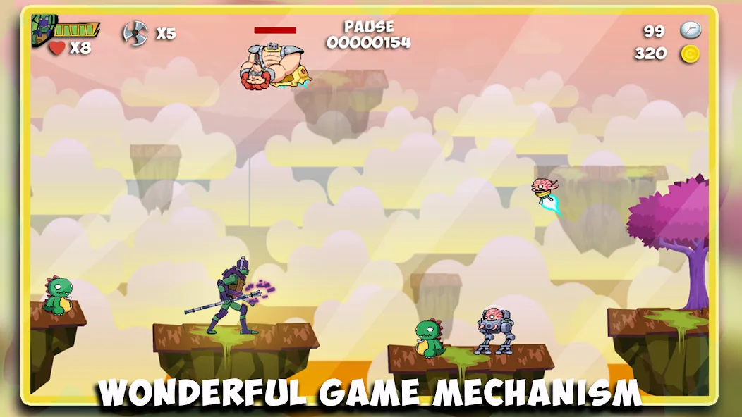 The turtle adventur ninja hero [MOD: без рекламы и открыты все уровни] на Андроид — скриншот 4