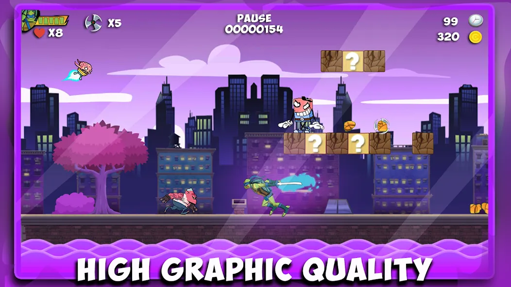 The turtle adventur ninja hero [MOD: без рекламы и открыты все уровни] на Андроид — скриншот 5