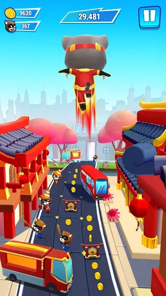 Talking Tom Hero Dash [MOD: безлимитные монеты и все герои] (Бесплатно / APK) — скриншот 3