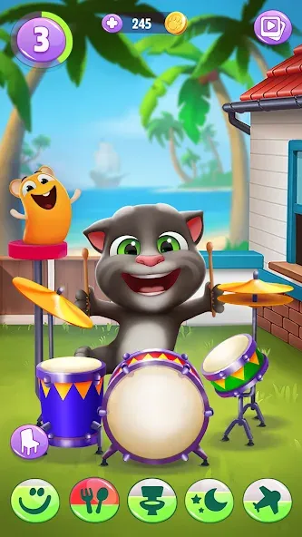 Скачать My Talking Tom 2 [MOD: безлимитные монеты и алмазы] на телефон — скриншот 1