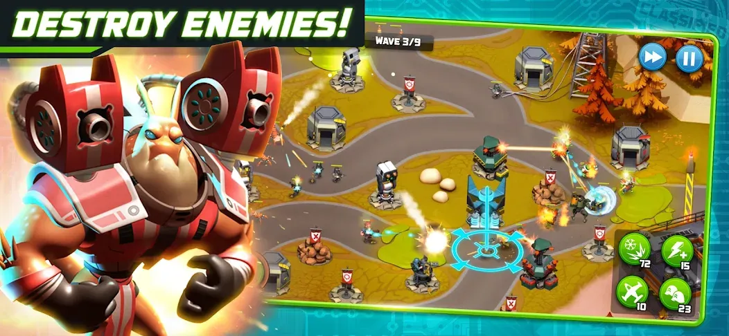 Скачать взлом Alien Creeps - Tower Defense [MOD: безлимитные деньги и все уровни открыты] — скриншот 2
