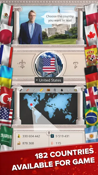 Взломанная MA 1 – President Simulator [MOD: больше ресурсов и быстрый прогресс] на Андроид — скриншот 5