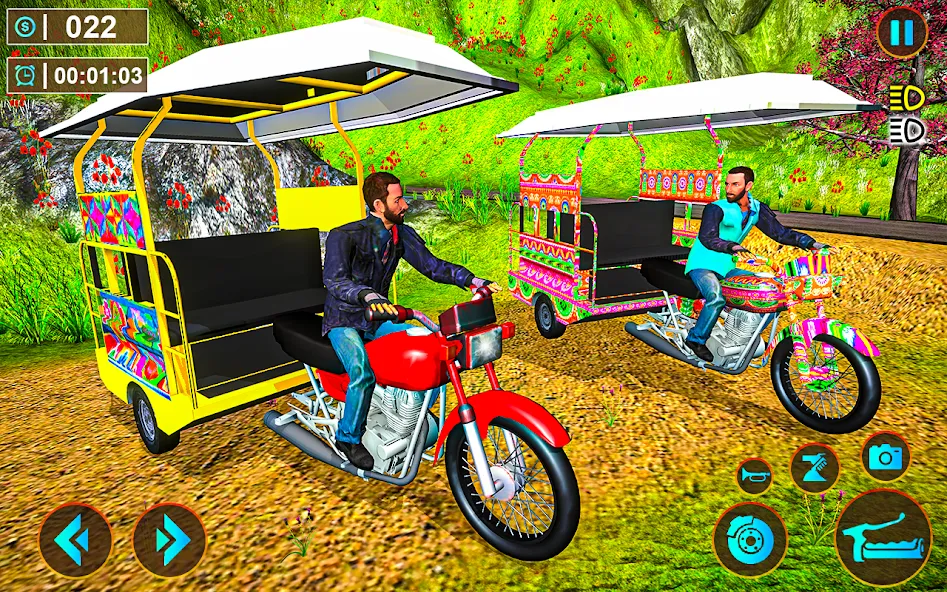 Взломанная Tuk Tuk Offroad Auto Rickshaw [MOD: безлимитные деньги и топливо] на Андроид — скриншот 5