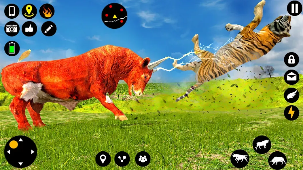 Взломанная Angry Bull Attack Fight Games [MOD: безлимитные деньги и здоровье] на Андроид — скриншот 2
