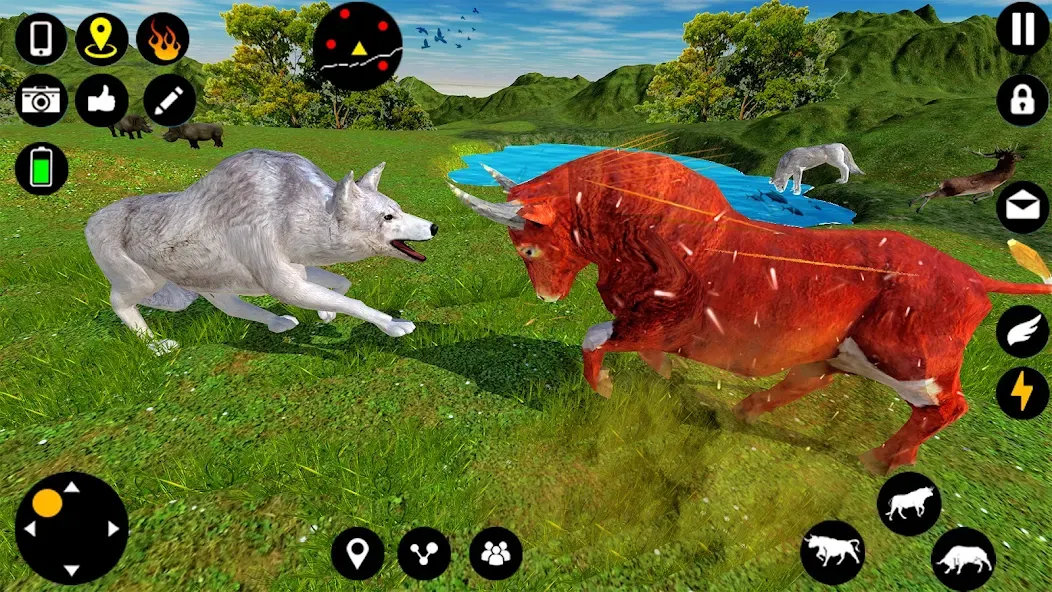 Взломанная Angry Bull Attack Fight Games [MOD: безлимитные деньги и здоровье] на Андроид — скриншот 3