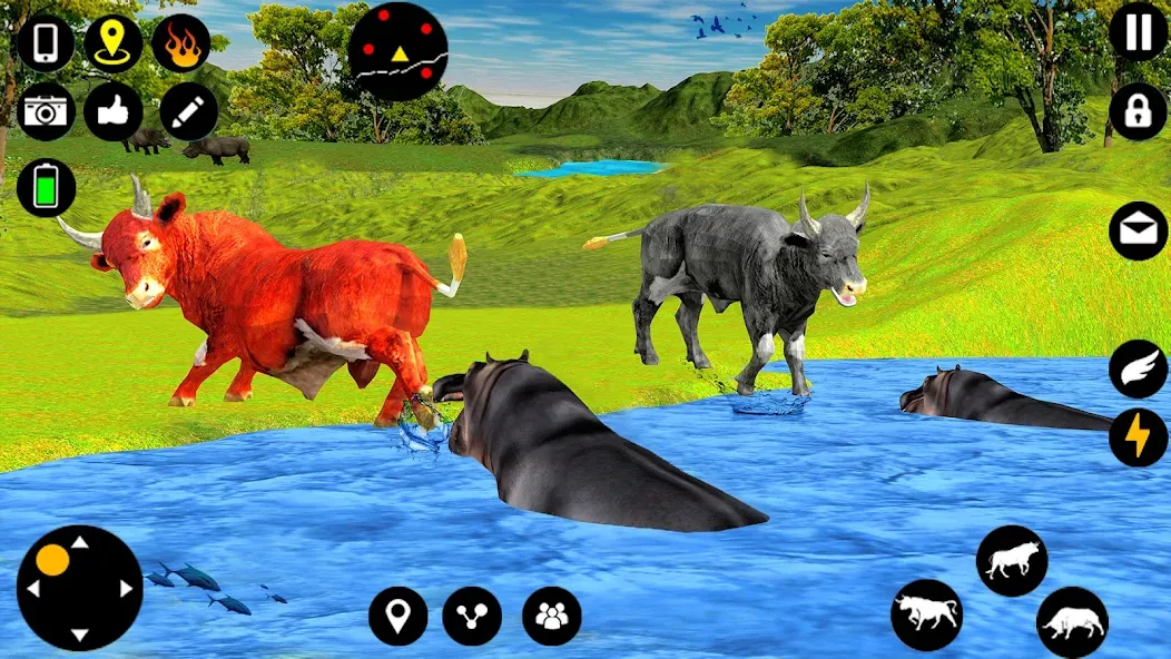 Взломанная Angry Bull Attack Fight Games [MOD: безлимитные деньги и здоровье] на Андроид — скриншот 4