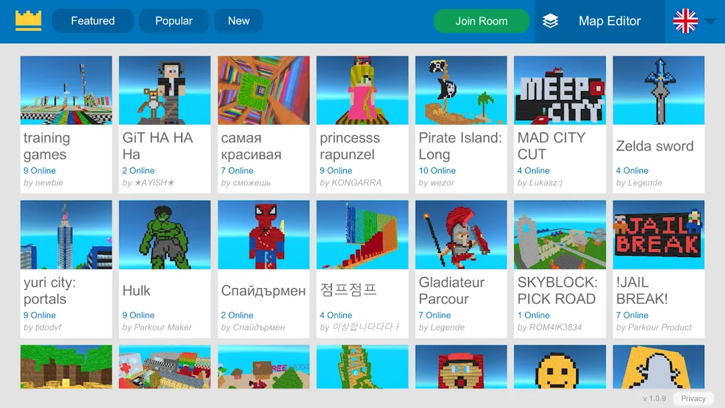 Parkour Craft: Online PvP Game [MOD: безлимитные монеты и ускоренный бег] (Бесплатно / APK) — скриншот 2