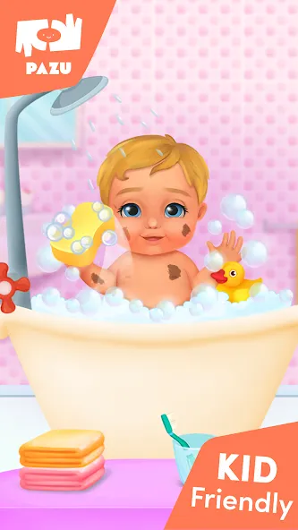 Взломанная Baby care game & Dress up [MOD: много денег и все наряды] на Андроид — скриншот 3