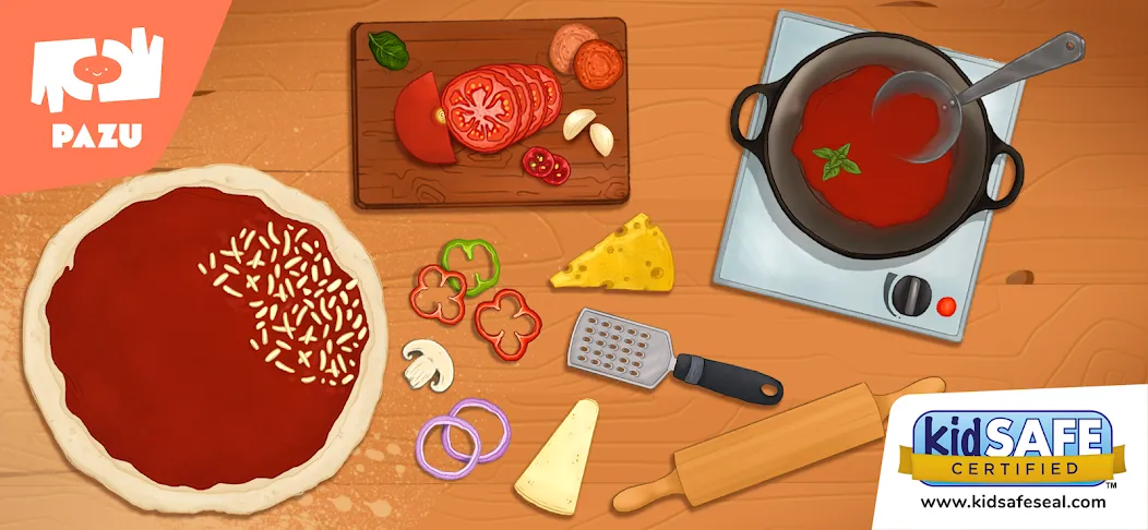 Pizza maker cooking games [MOD: безлимитные деньги и все ингредиенты] на Андроид — скриншот 1
