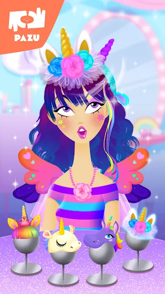 Скачать Girls Hair Salon Unicorn [MOD: разблокированы все прически и аксессуары] — скриншот 5