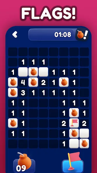 Скачать Minesweeper Bomb Mines Game [MOD: без рекламы и бесконечные подсказки] на телефон — скриншот 4