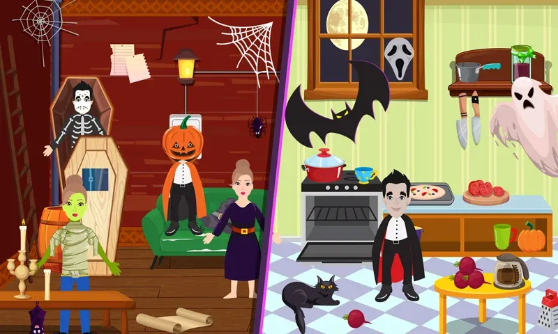 Скачать Pretend Play Halloween Party [MOD: все предметы для хэллоуинской вечеринки] на телефон — скриншот 4