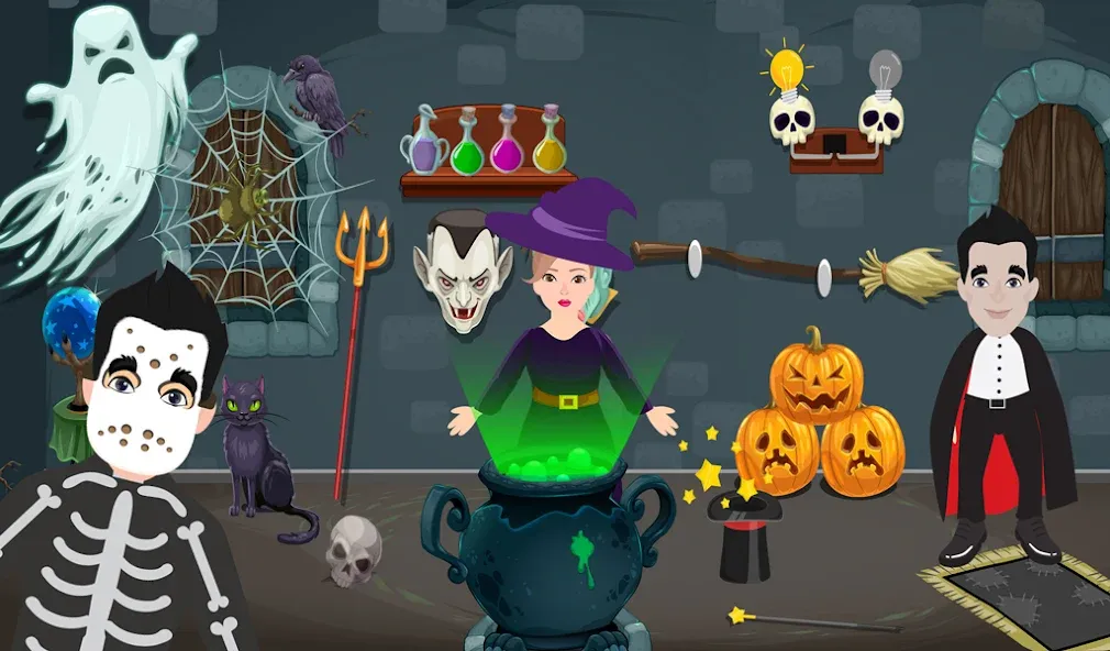 Скачать Pretend Play Halloween Party [MOD: все предметы для хэллоуинской вечеринки] на телефон — скриншот 5
