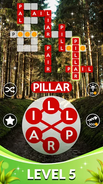 Wordscapes [MOD: безлимитные подсказки и открыты все уровни] последняя версия — скриншот 5