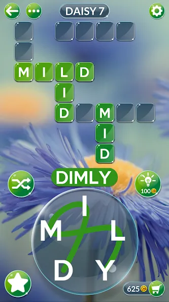 Взломанная Wordscapes In Bloom [MOD: безлимитные подсказки и монеты] на Андроид — скриншот 2