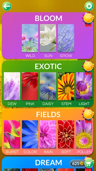 Взломанная Wordscapes In Bloom [MOD: безлимитные подсказки и монеты] на Андроид — скриншот 3