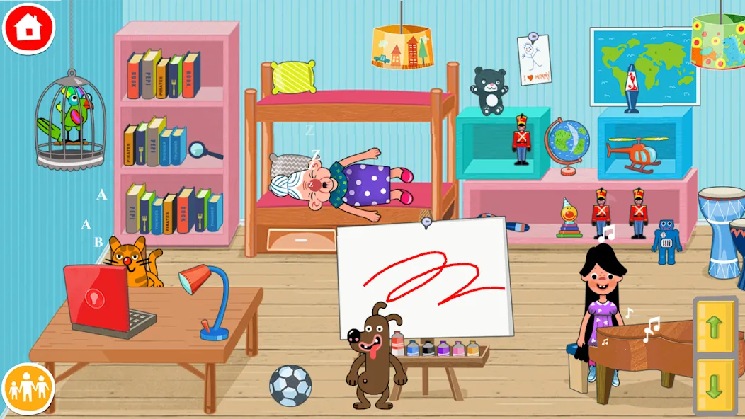 Взломанная Pepi House: Happy Family [MOD: открыты все комнаты и персонажи] на Андроид — скриншот 4