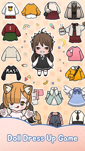 Скачать взлом Unnie doll [MOD: все наряды и аксессуары открыты] — скриншот 1