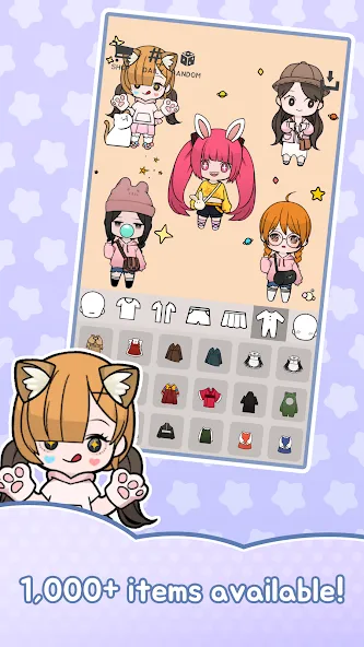 Скачать взлом Unnie doll [MOD: все наряды и аксессуары открыты] — скриншот 4