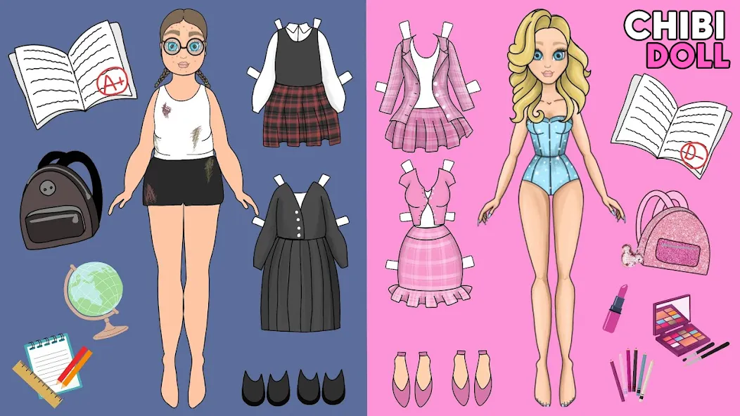 Скачать Chibi Dolls Dress Up Games [MOD: все наряды и аксессуары открыты] на телефон — скриншот 4