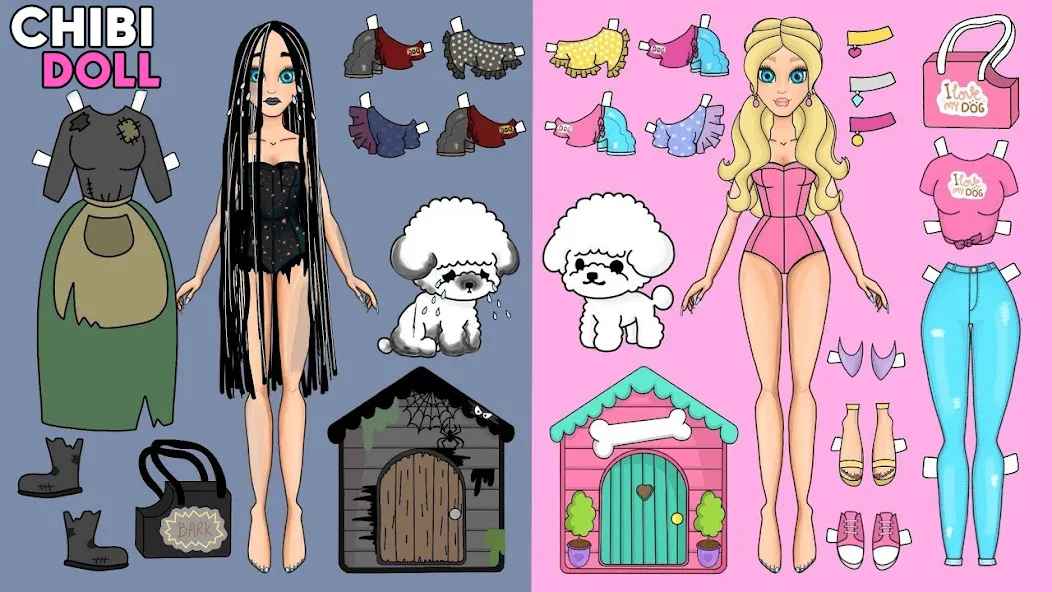 Скачать Chibi Dolls Dress Up Games [MOD: все наряды и аксессуары открыты] на телефон — скриншот 5