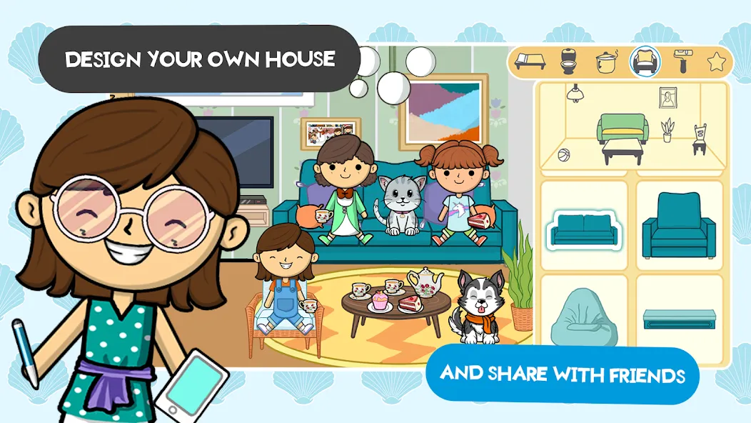 Скачать взлом Lila's World:Create Play Learn [MOD: разблокированы все предметы и локации] — скриншот 1