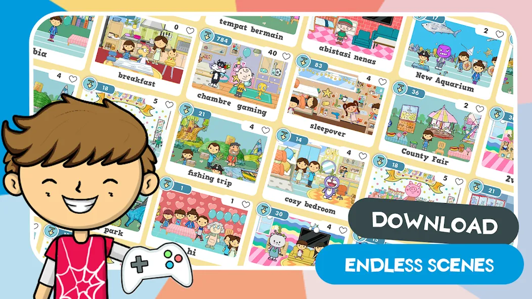 Скачать взлом Lila's World:Create Play Learn [MOD: разблокированы все предметы и локации] — скриншот 2