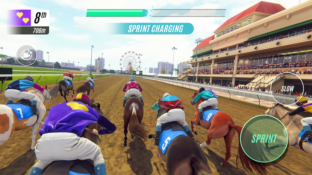 Взломанная Rival Stars Horse Racing [MOD: безлимитные деньги и ускоренное развитие] на Андроид — скриншот 1