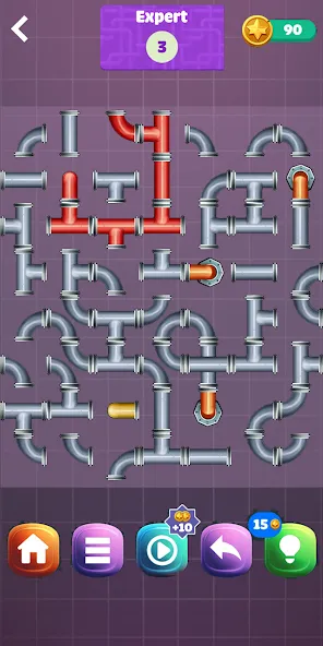 Скачать Pipe Puzzle Connect [MOD: без рекламы и все уровни открыты] на телефон — скриншот 1