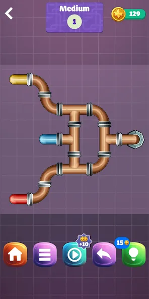 Скачать Pipe Puzzle Connect [MOD: без рекламы и все уровни открыты] на телефон — скриншот 2