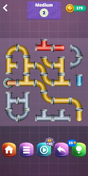 Скачать Pipe Puzzle Connect [MOD: без рекламы и все уровни открыты] на телефон — скриншот 3