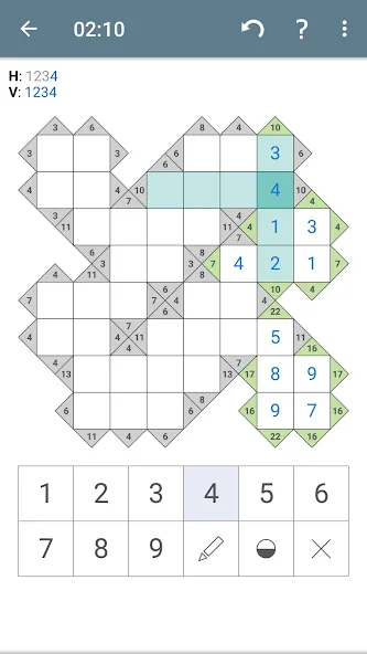 Kakuro (Cross Sums] [MOD: подсказки и все уровни открыты] (Бесплатно / APK) — скриншот 2