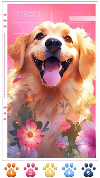 Скачать взлом Dog Coloring, Color by number [MOD: все раскраски разблокированы] — скриншот 3