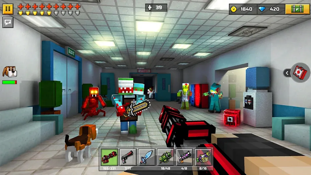 Скачать взлом Pixel Gun 3D - FPS Shooter [MOD: безлимитные патроны и здоровье] — скриншот 4