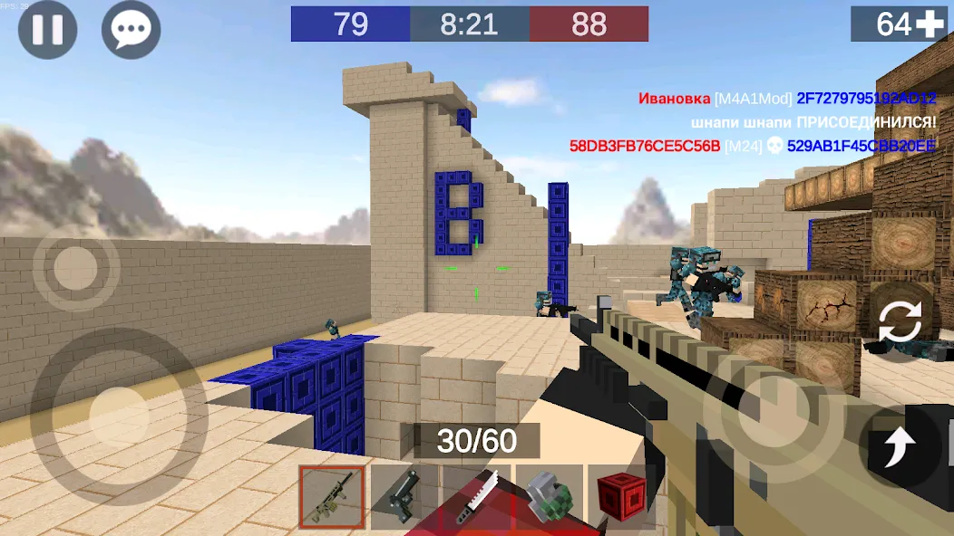 Скачать взлом Pixel Combats 2: Gun games PvP [MOD: безлимитные деньги и оружие] — скриншот 5
