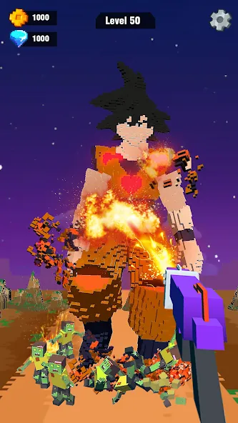 Взломанная Pixel Shooting: Craft Demolish [MOD: безлимитные деньги и оружие] на Андроид — скриншот 4