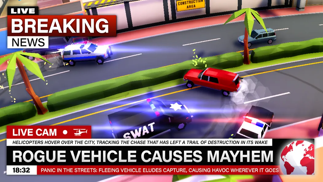 Reckless Getaway 2: Car Chase [MOD: безлимитные деньги и все машины] (Бесплатно / APK) — скриншот 1