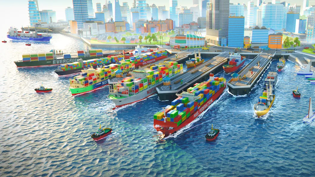 Port City: Ship Tycoon [MOD: безлимитные деньги и ресурсы] — Скачать бесплатно (APK) — скриншот 2